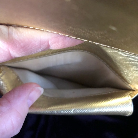 VERY RARE!! Prada gold metallic leather wallet! Would be great on chain! - Picture 16 of 16